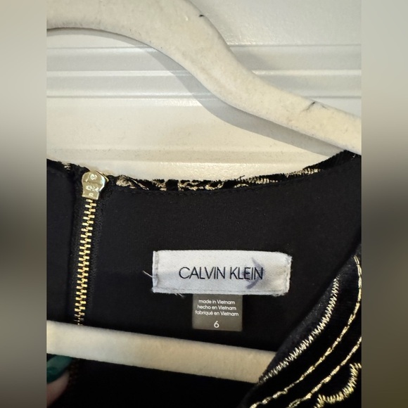 NEW Calvin Klein Womens Short Sleeve Embroidered Velvet Shift Dress Size 6 NWT - Picture 6 of 9